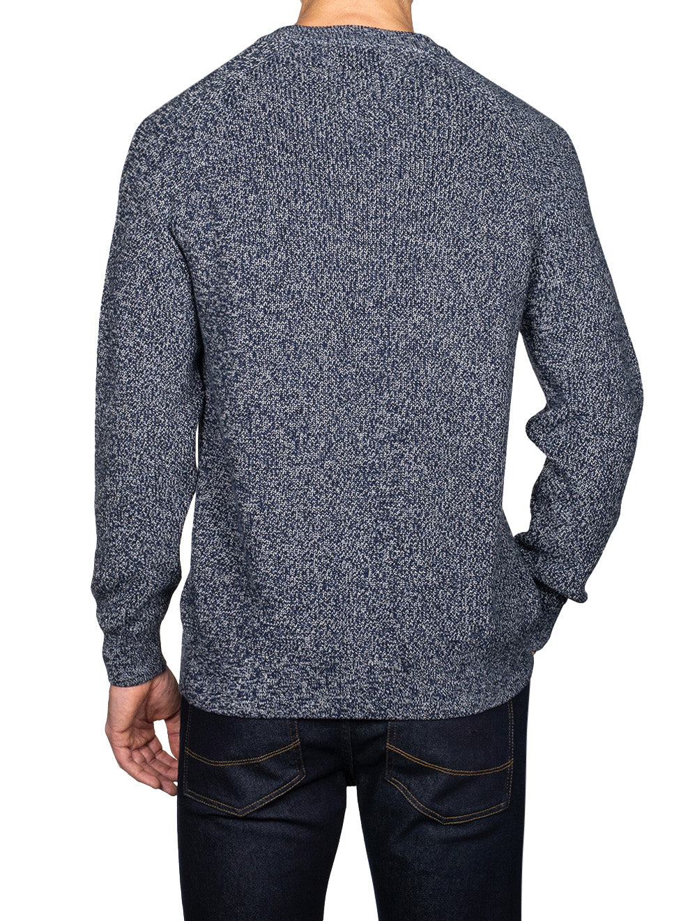Twisted Cotton Crew Neck Sweater Evening Blue