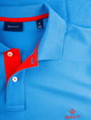 GANT Contrast Collar Piqué Polo Shirt Clear Blue