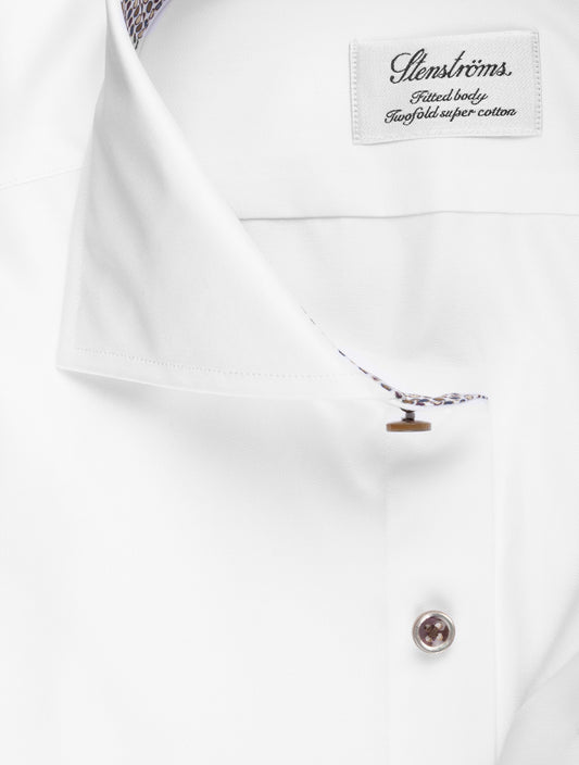 Stenstroms Brown Contrast Collar Shirt
