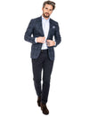 Check Unstructured Jacket Blue