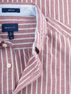 GANT Regular Fit Light Oxford Stripe Shirt Cabernet Red