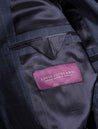 Louis Copeland Check Super 150 Suit Navy 2 Piece 2 Button Notch Lapel Soft Shoulder Flap Pocket 5