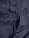 Louis Copeland Check Super 150 Suit Navy 2 Piece 2 Button Notch Lapel Soft Shoulder Flap Pocket 6