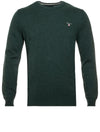 GANT Super Fine Lambswool Crew Neck Sweater Tartan Green
