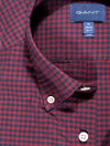 GANT Regular Fit Blue 2-Color Gingham Broadcloth Shirt Port Red