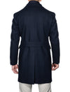 Lubiam Herringbone Overcoat With Insert Navy