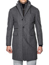 Lubiam Herringbone Overcoat With Insert Grey