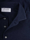 GRAN SASSO Weave Short Sleeve 3 button Polo Blue