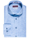 New York Blue Linen Classic Fit Shirt Blue/slim