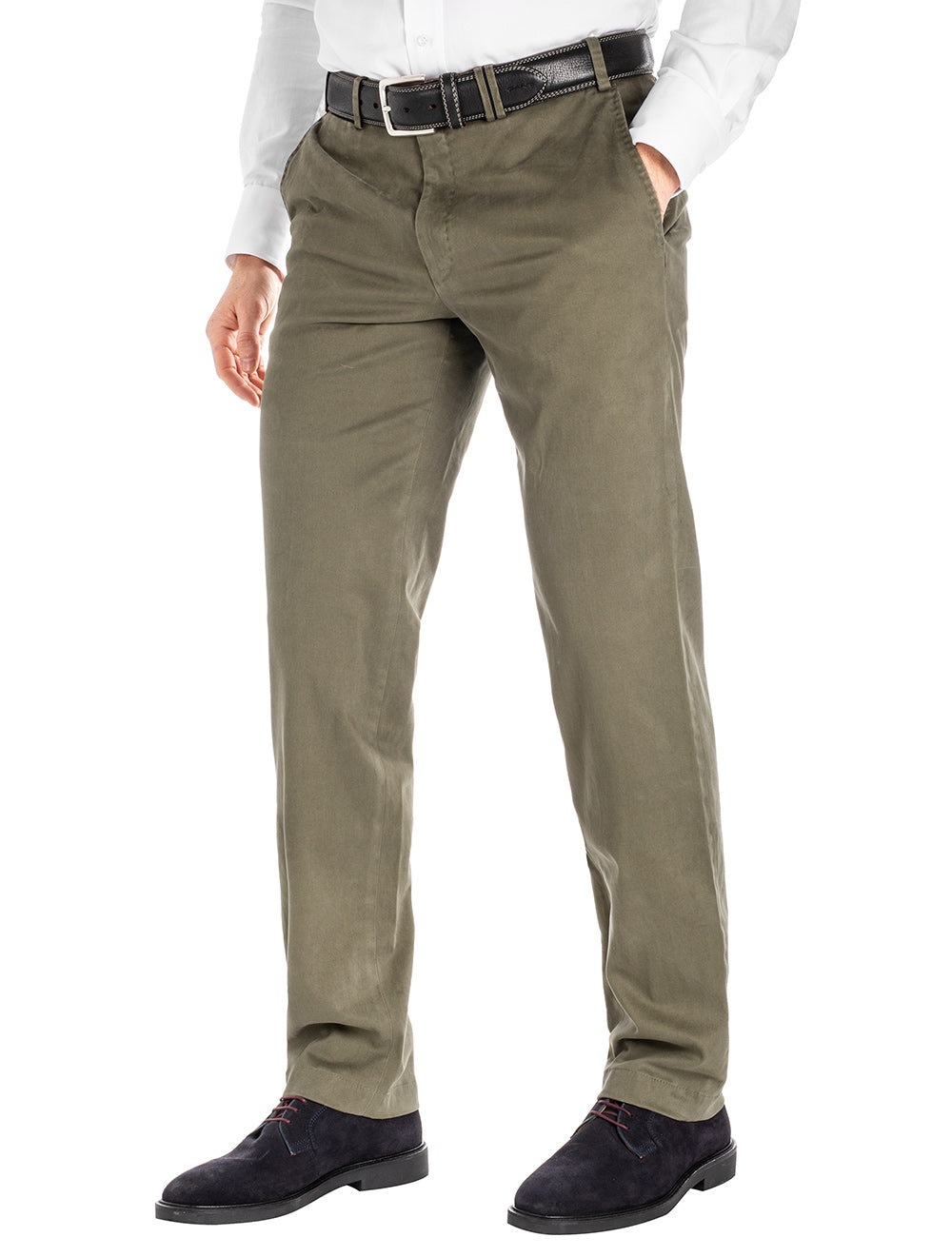 Hiltl Contemporary Fit Chino Moss AI1
