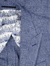 Blue Plaid Check Slim Fit Three Piece Suit Blue