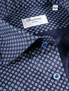 Stenstroms Navy Pinwheel Pattern Shirt