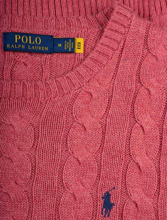 Cotton Cable Sweater Pink