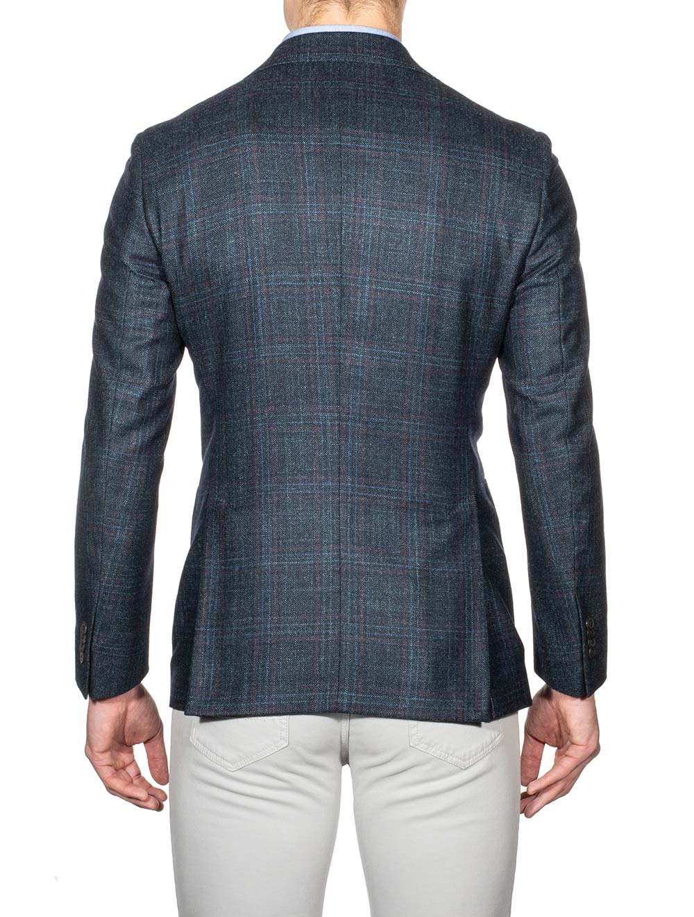 Louis Copeland Half Lined Check Jacket Blue AI1