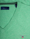 Classic Cotton V-neck Ocean Green Melange