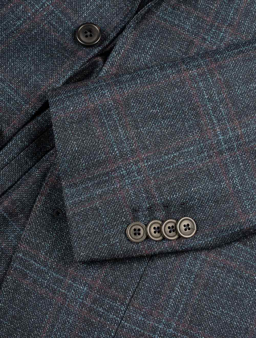 Louis Copeland Half Lined Check Jacket Blue AI3