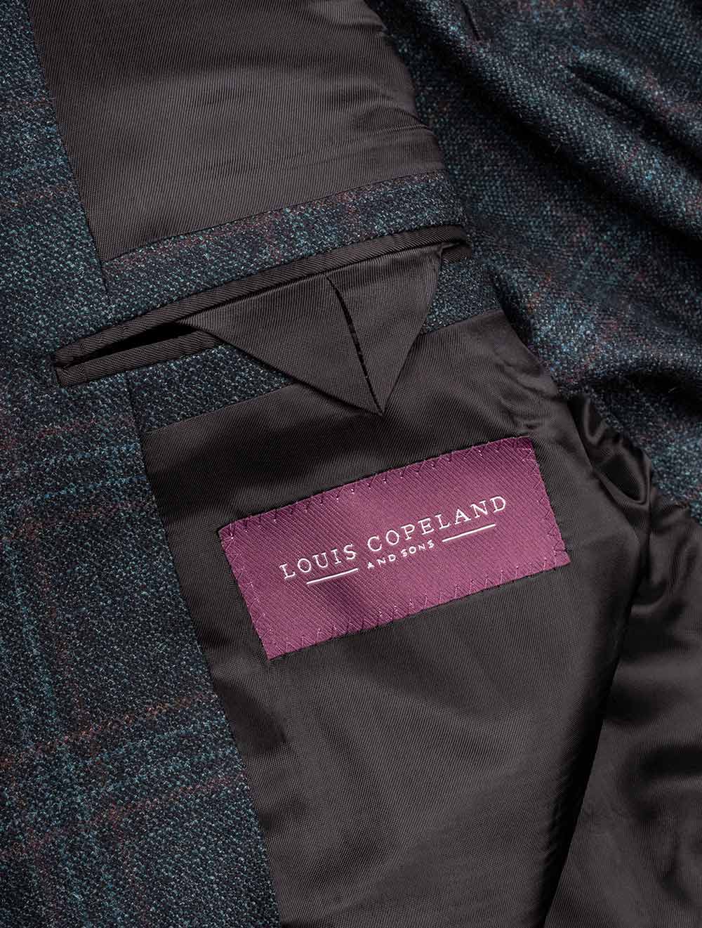 Louis Copeland Half Lined Check Jacket Blue AI4
