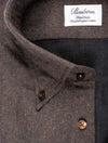 Stenstroms Luxury Flannel Fitted Shirt Dk Brown Melange