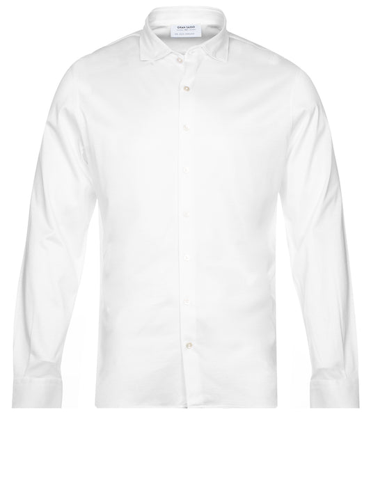GRAN SASSO Stretch Polo Jersey Shirt Pure White
