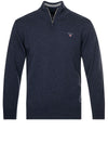 Super Fine Lambswool Half-Zip Sweater Dark Navy Melange