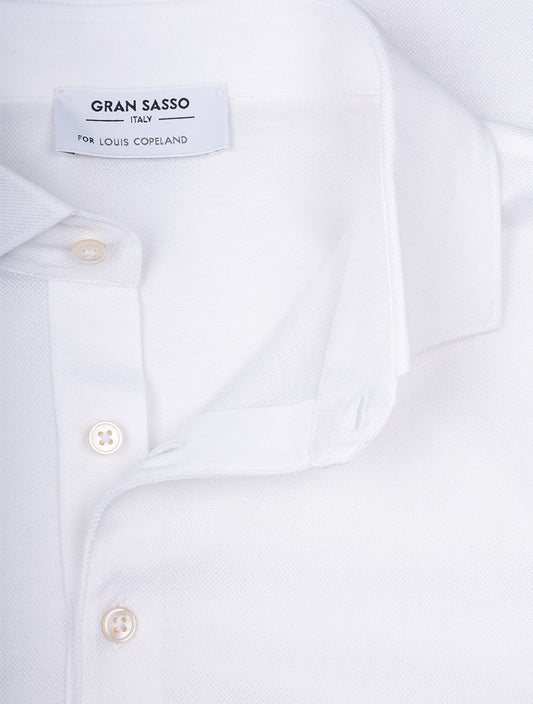 GRAN SASSO 3 Button Polo Shirt Pure White