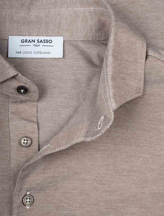 GRAN SASSO 3 Button Polo Shirt Brown