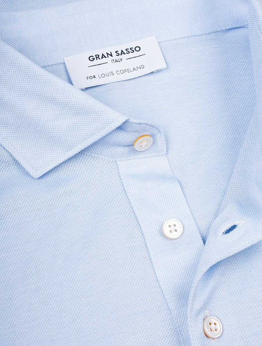 GRAN SASSO 3 Button Polo Shirt Blue