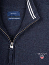 Super Fine Lambswool Half-Zip Sweater Dark Navy Melange