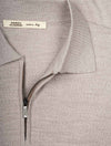 Long Sleeve Polo Zip Taupe Gray