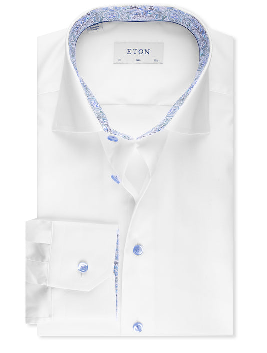 ETON Slim Plain Inlay Formal Shirt White