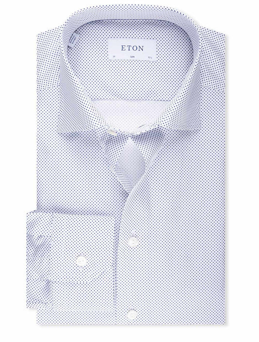 ETON Slim Polka Dot Shirt White