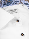 Stenstroms White Contrast Paisley Inlay Fitted Body Shirt 