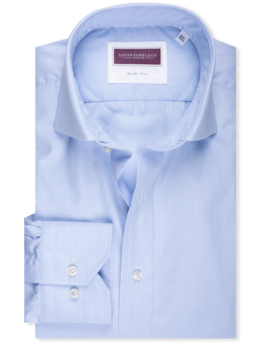 LOUIS COPELAND Slim Fit Pin Point Shirt Blue