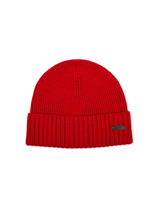 HUGO BOSS Fati Wool Beanie Hat Bright Red