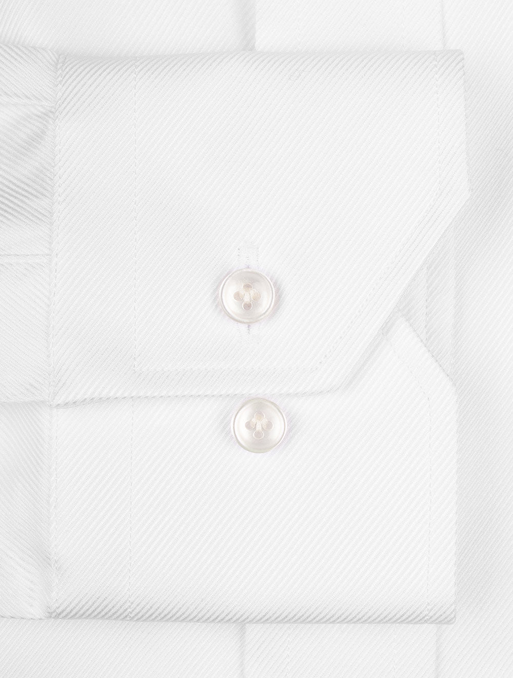 Louis Copeland Slim Fit Thomas Mason Twill Single Cuff Shirt White AI3