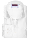 LOUIS COPELAND Classic Fit Hex Pattern Single Cuff Shirt White