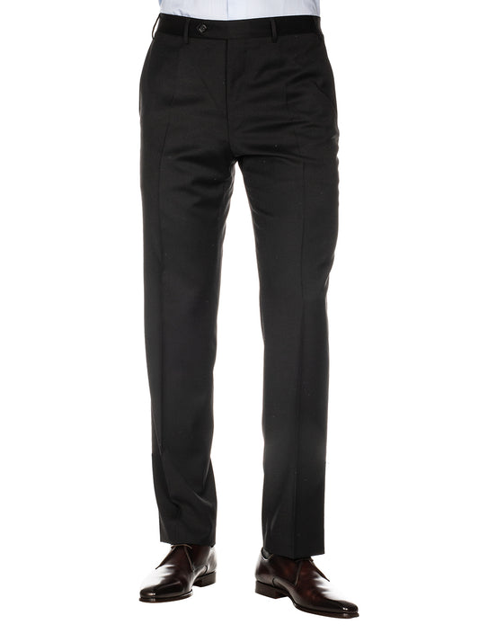 Black Canali Wool Formal Trousers