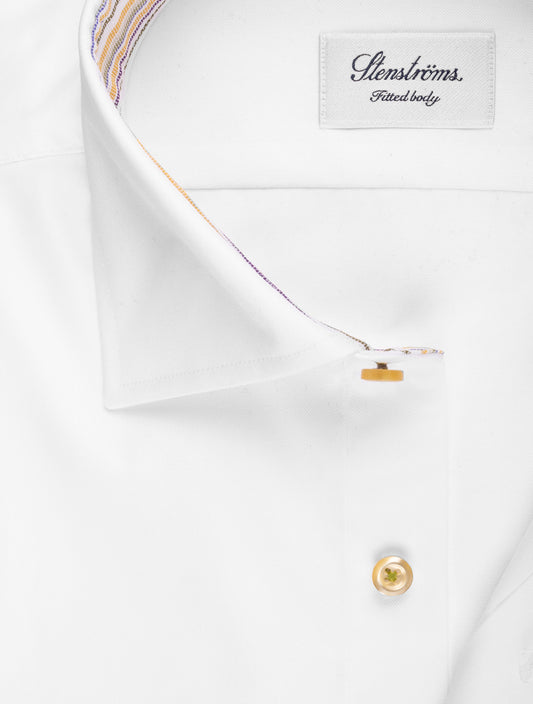 Stenstroms Fitted Plain Shirt White