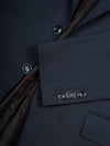 Canali Hopsack Blazer Navy 2 Button Single Breasted Flap Pockets 4