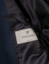 Canali Hopsack Blazer Navy 2 Button Single Breasted Flap Pockets 5
