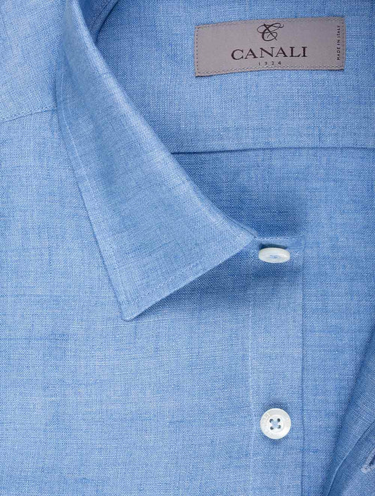 CANALI Linen Shirt Blue