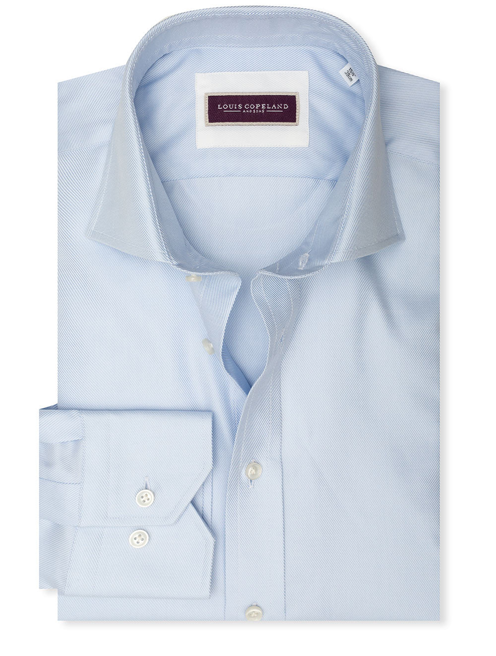 Louis Copeland Thomas Mason Twill Super Slim Fit Shirt Blue MI