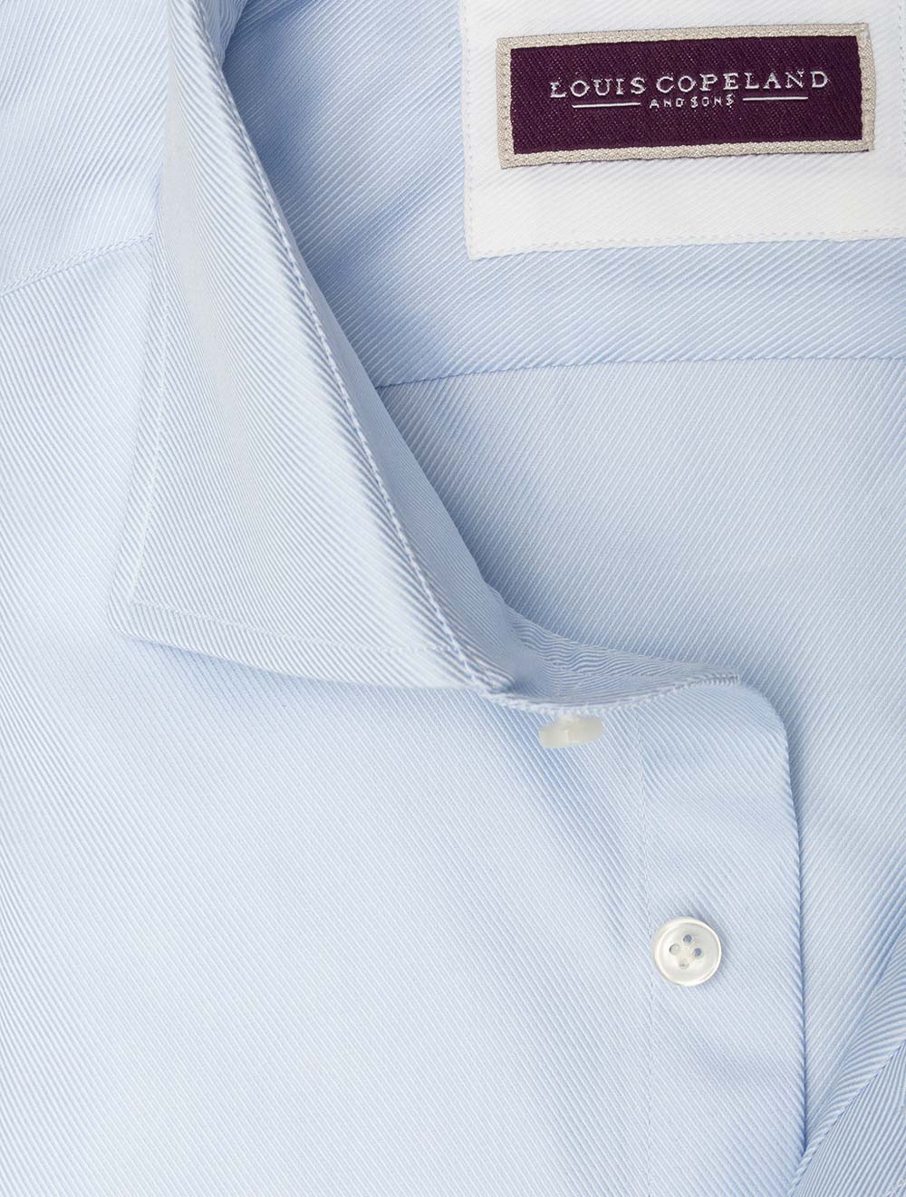Louis Copeland Thomas Mason Twill Super Slim Fit Shirt Blue AI1