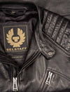Black Leather V Racer Jacket Black