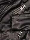Black Leather V Racer Jacket Black