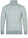 INIS MEAIN Donegal Roll Neck Knit-Green