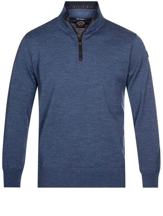 Zipped Pullover Blue