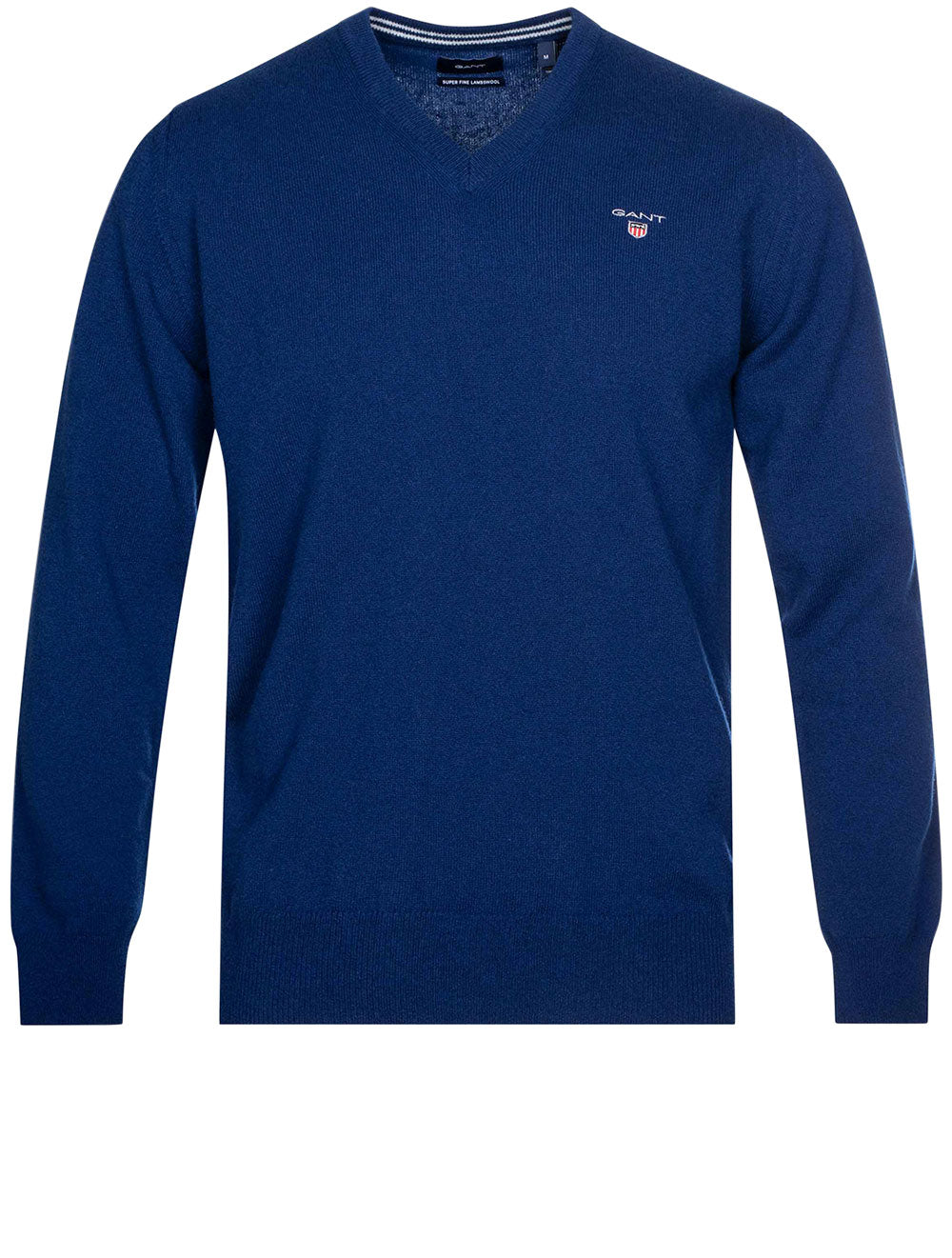 Super Fine Lambswool V-Neck Sweater College Blue