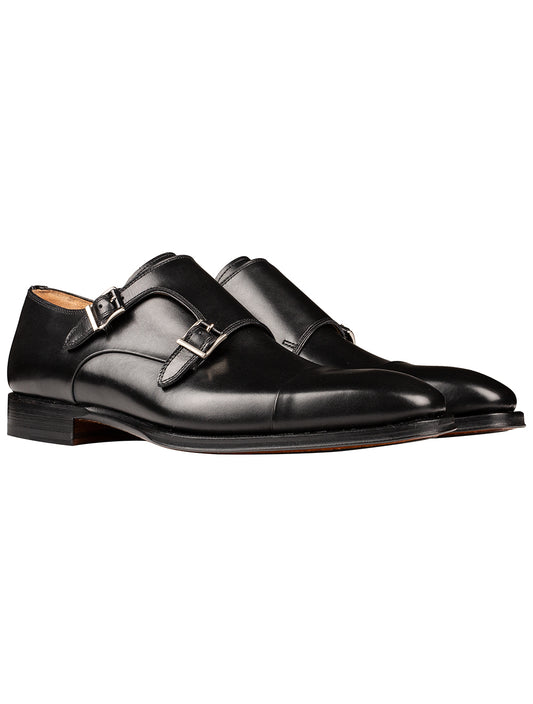 Magnanni Negro Double Monk Strap Shoes 