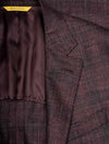Canali Kei Unlined Check Jacket Burgundy 2 Button Single Breasted Soft Shoulder Patch Pockets 2